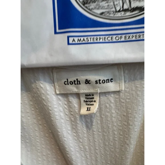 Women's Cloth & Stone White Tie-Front Tank Top XL - Picture 2 of 3